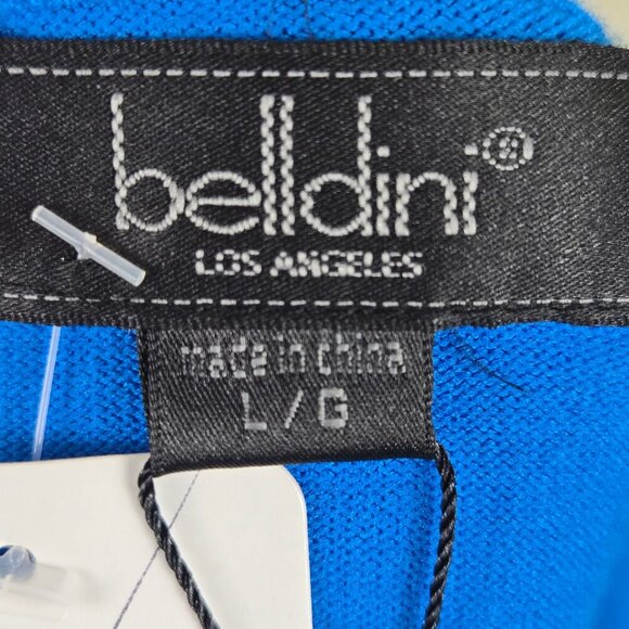 Belldini Size Large Cobalt/Royal Blue Cold Shoulder Knit with Rhinestone Accents - Picture 7 of 13